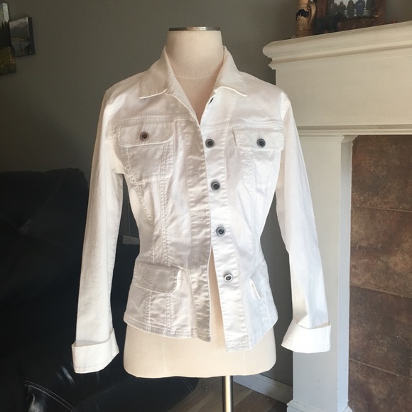 chicos white denim jacket